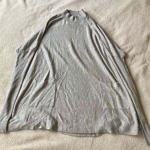 Grey Turtleneck Tunic with Pockets